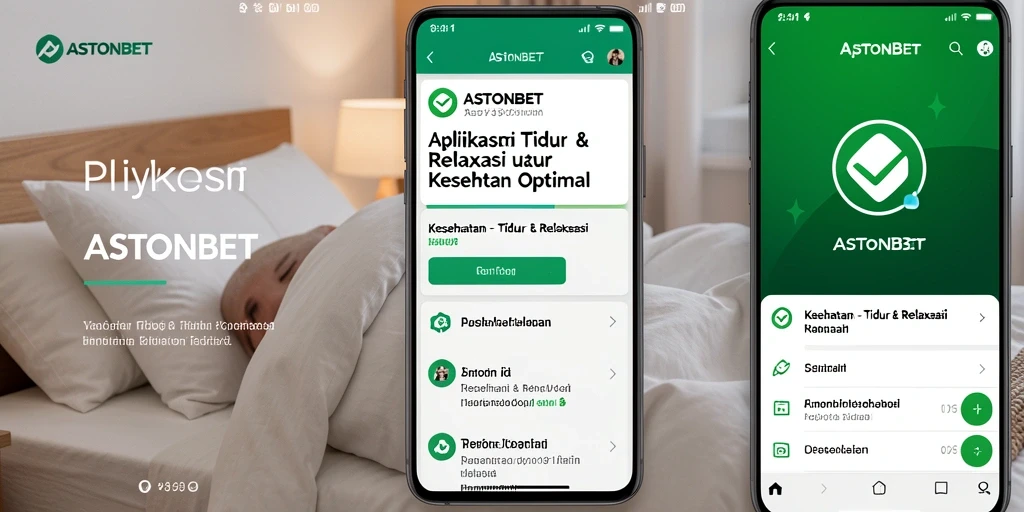 Antarmuka aplikasi ASTONBET untuk tidur dan relaksasi yang menenangkan.