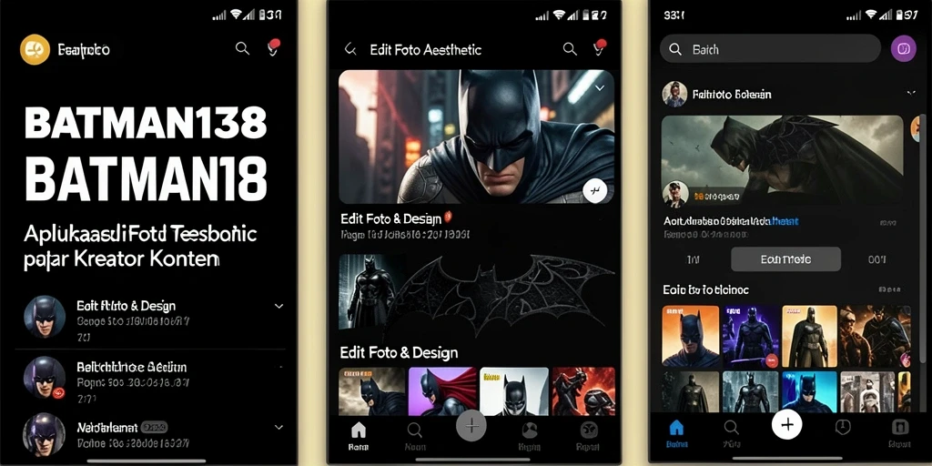 Tampilan utama aplikasi BATMAN138 dengan fitur Edit Foto Aesthetic.
