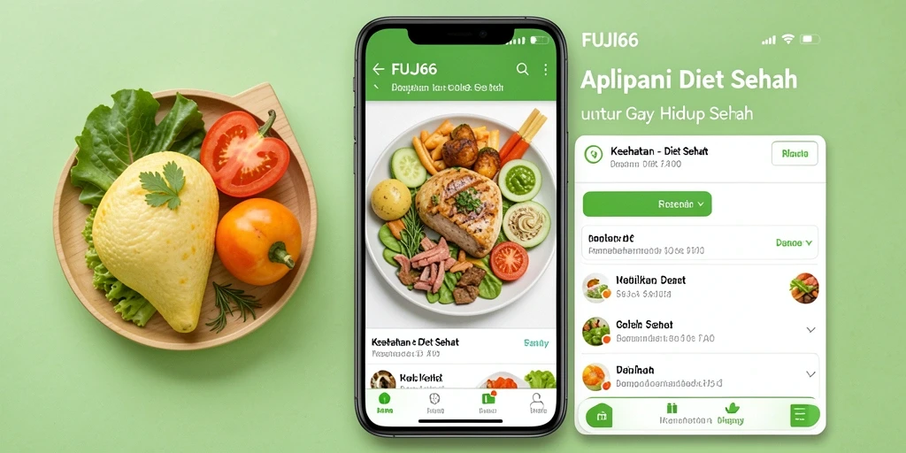 Tampilan aplikasi FUJI66 dengan fitur Diet Sehat compleks.