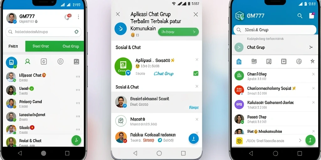 Antarmuka pengguna GM777 dengan fungsi Chat Grup yang intuitif.