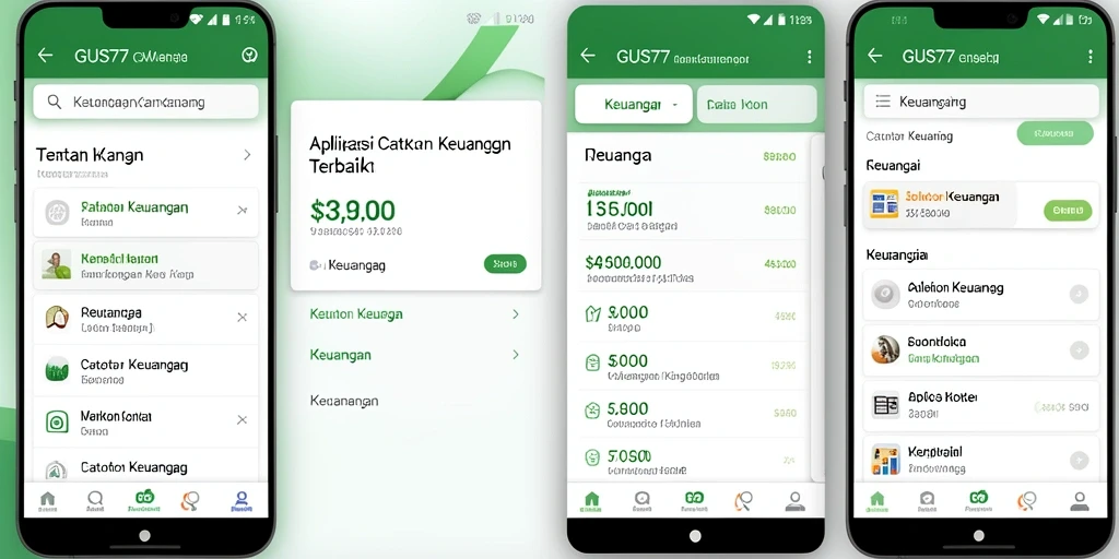 Tampilan antarmuka GUS77 yang sederhana dan intuitif untuk catatan keuangan.