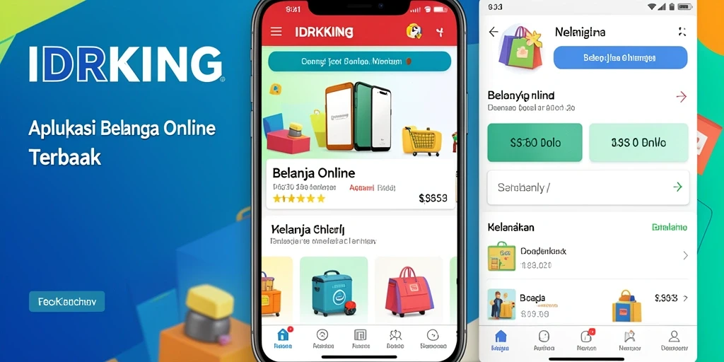 Tampilan antarmuka aplikasi IDRKING untuk belanja online.
