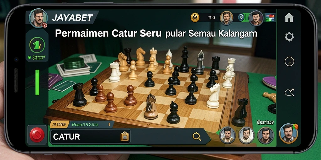 Tampilan antarmuka utama permainan catur JAYABET yang menarik dan interaktif.