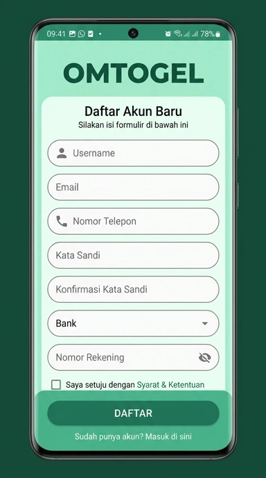 Panduan Registrasi Akun Baru Omtogel untuk Android
